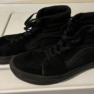Vans high tops. Black. Comfy cush. Size 10.5 mens. 12 womens.